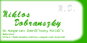 miklos dobranszky business card